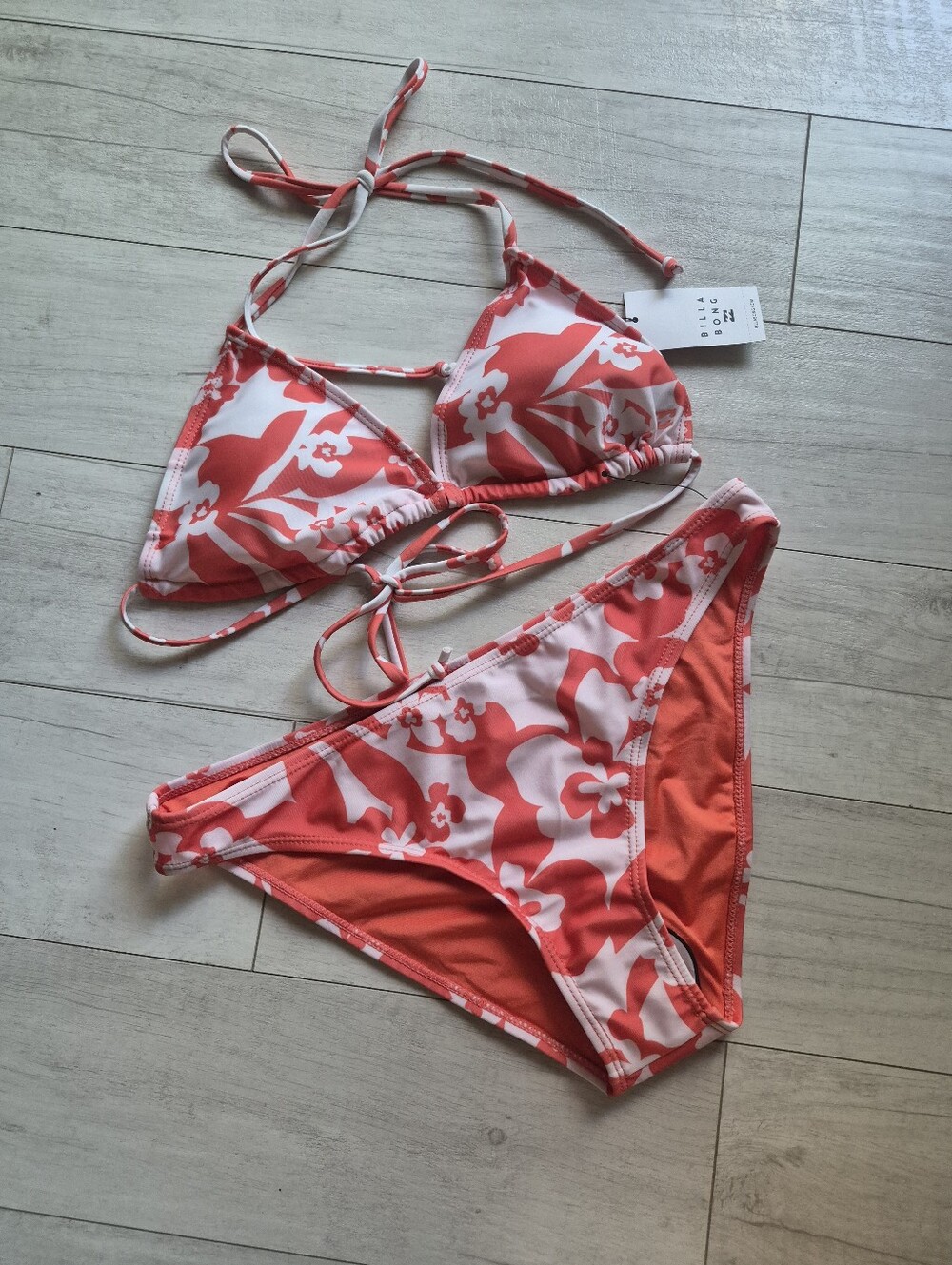 BILLABONG NEW Beach Babe Papaya Triangle Bikini Top & Bottoms Set